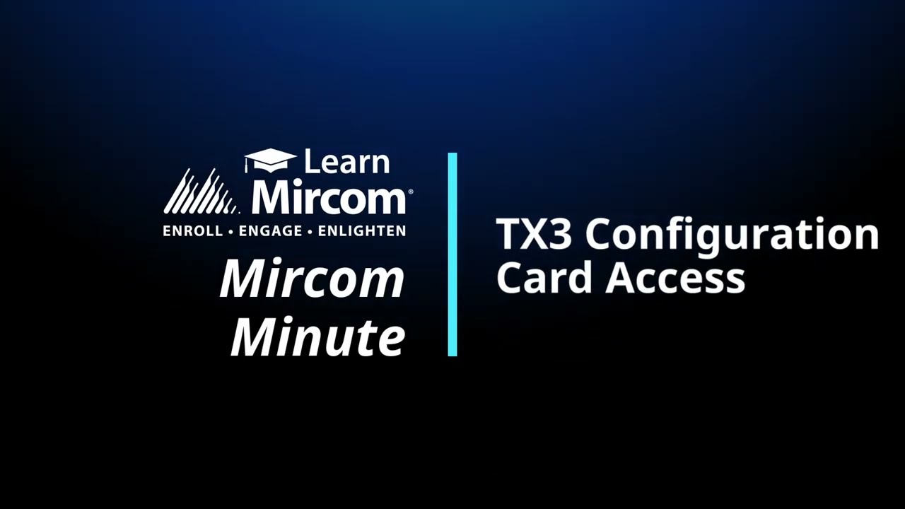 TX3 Training - Configuring a Card Access Panel