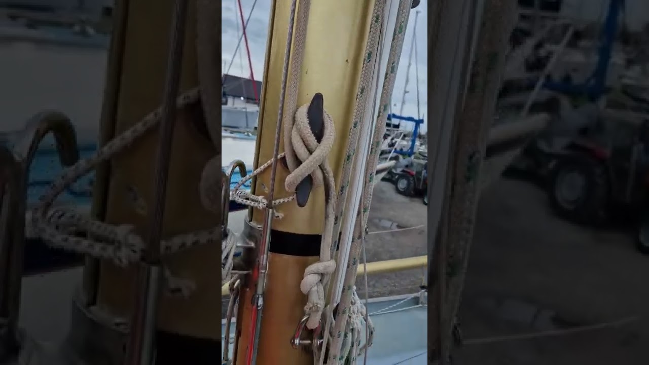 Trysail on a stay alonside the mast track.