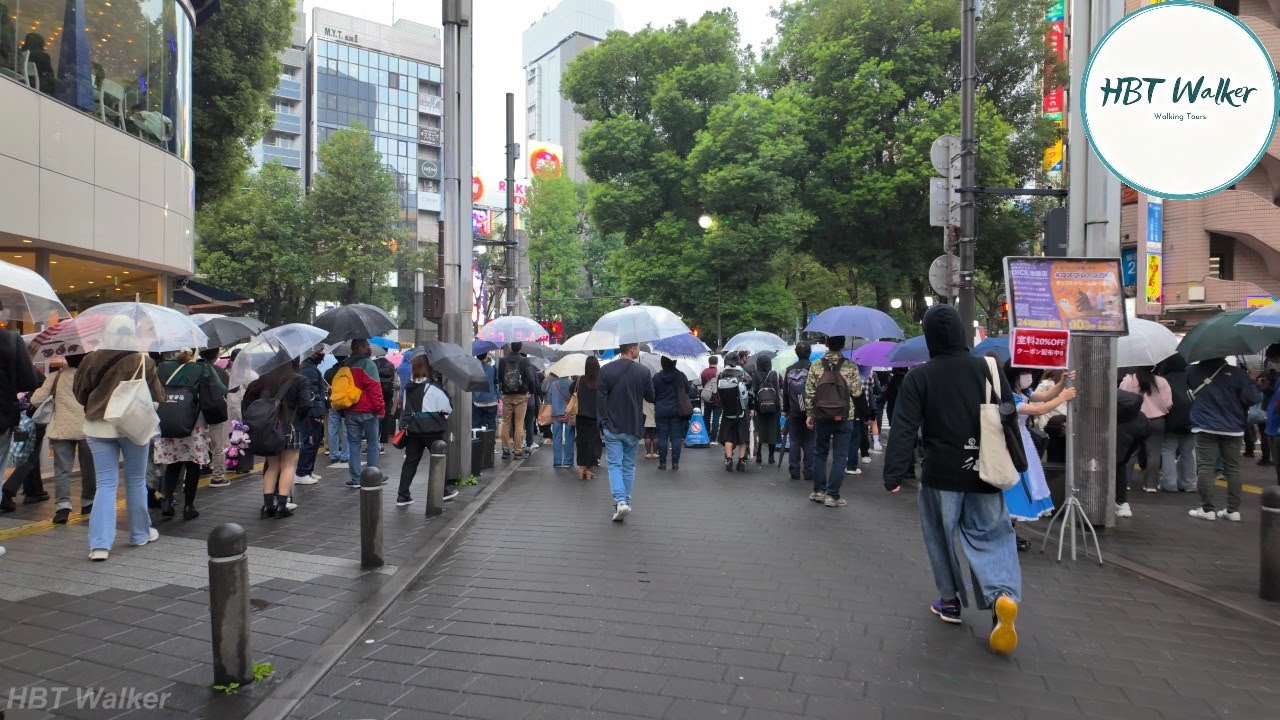 Tokyo Rain Walk – Relaxing Stroll Around Ikebukuro Station 4K HDR