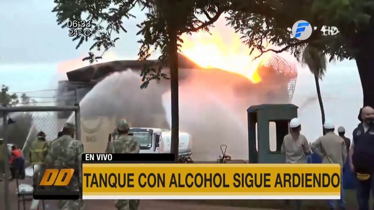 Tanque de Petropar sigue ardiendo en Villa Elisa