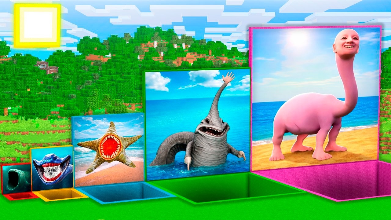 SURVIVAL INSIDE this ALL PITS of HAND SEA MONSTER | HUMAN HEAD SEA MONSTER | BLOOP in Minecraft