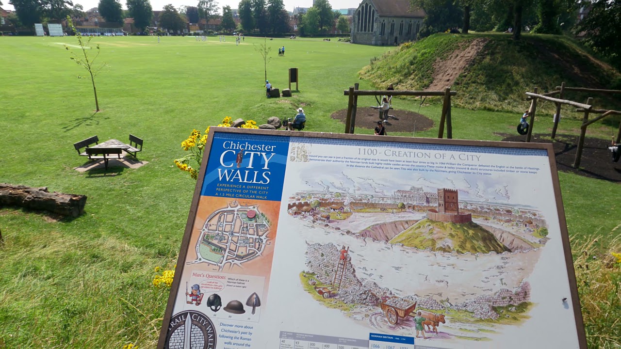 Roman Walls and Priory Park - A Beautiful Walk through Chichester's Park 4K|60