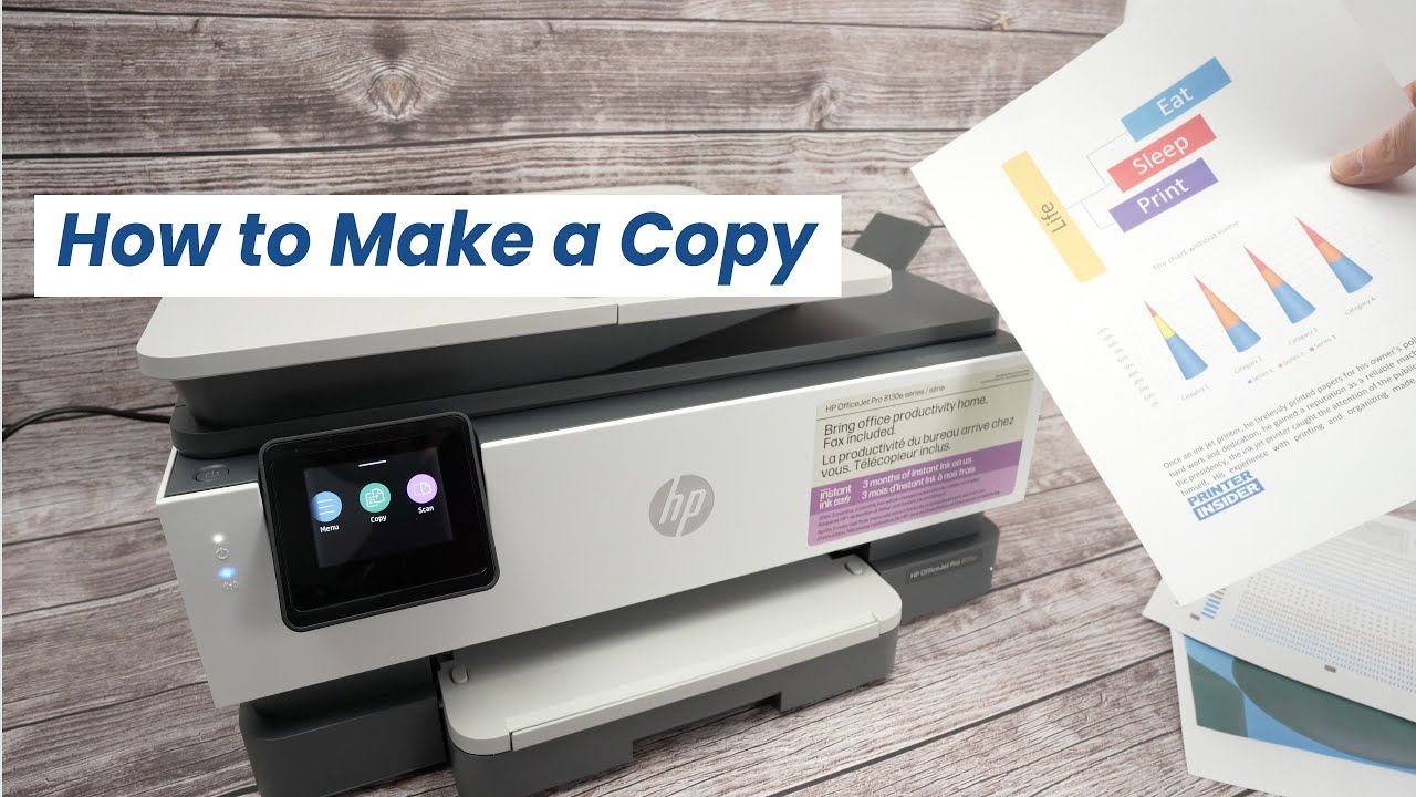 Как копировать с помощью принтера HP OfficeJet Pro 8135e, 8132e, 8134e, 8138e, 9125e, 8130