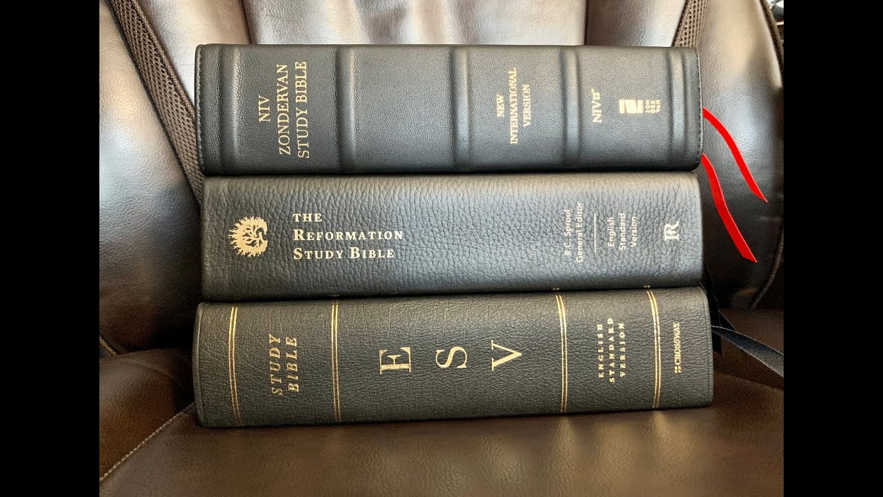 ESV Large Print vs Zondervan vs Reformation - Study Bibles Compared (Genuine Leather) 4K 60FPS
