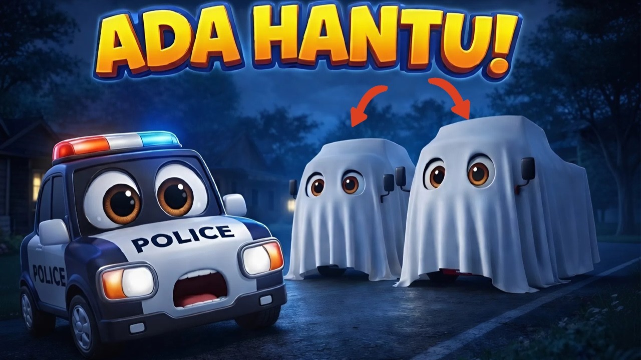 Ada Mobil Hantu, Hii Serem!👻😮- Mobil Polisi Mengejar Hantu | Lagu Roda Roda Berputar Anak Seru 2026