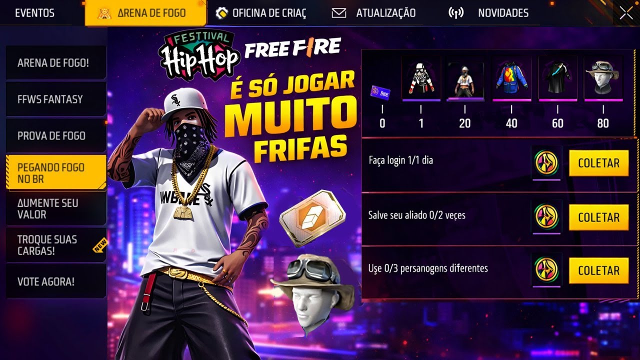 FINALMENTE! NOVO PASSE HIP-HOP 3.0? CONJUNTO AVENTUREIRO GRÁTIS, LOJA MISTERIOSA, NOVIDADES REE FIRE
