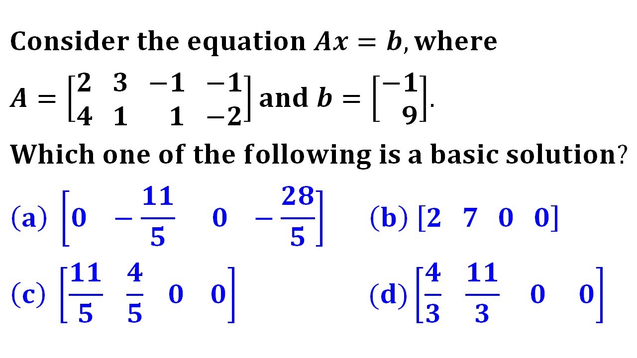 Solution of Non-Homogeneous System Ax=b || BHU 2018 linear algebra