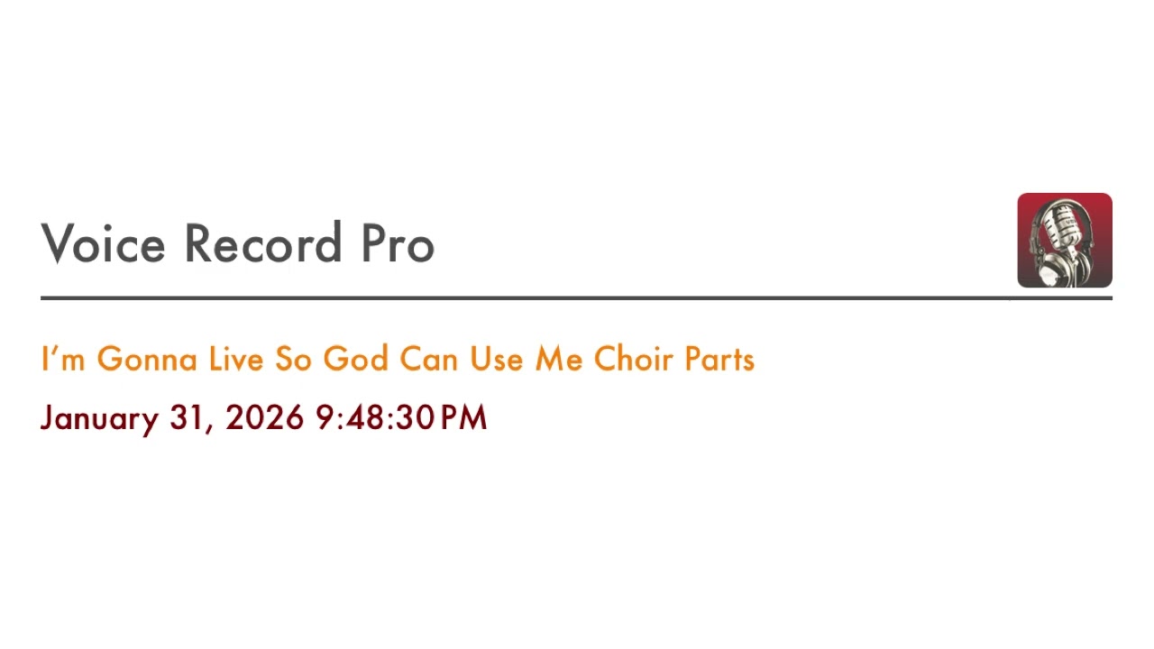I’m Gonna Live So God Can Use Me Choir Parts