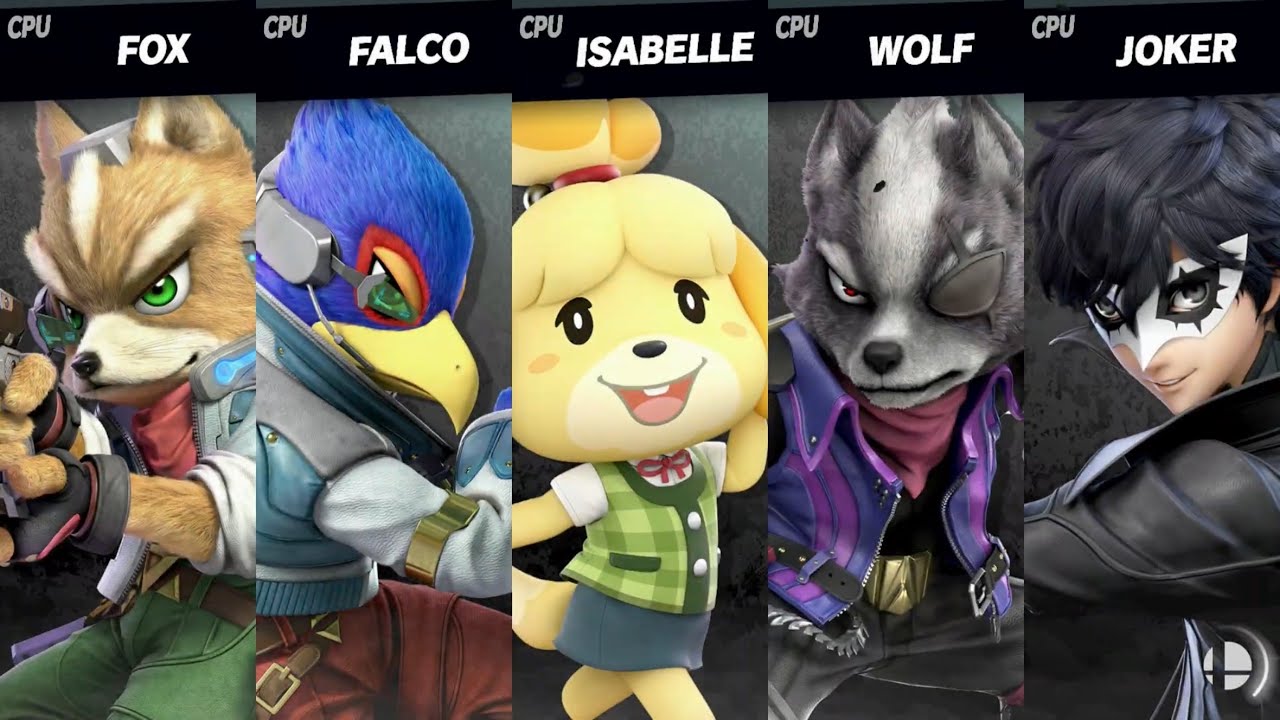 Super Smash Bros. Ultimate - Fox vs Falco vs Isabelle vs Wolf vs Joker