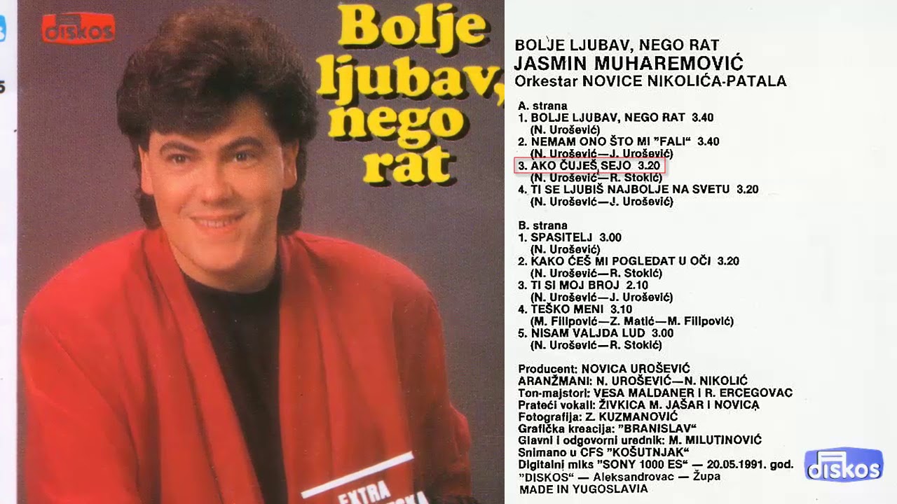 Jasmin Muharemovic - Ako cujes, sejo - (Audio 1991)