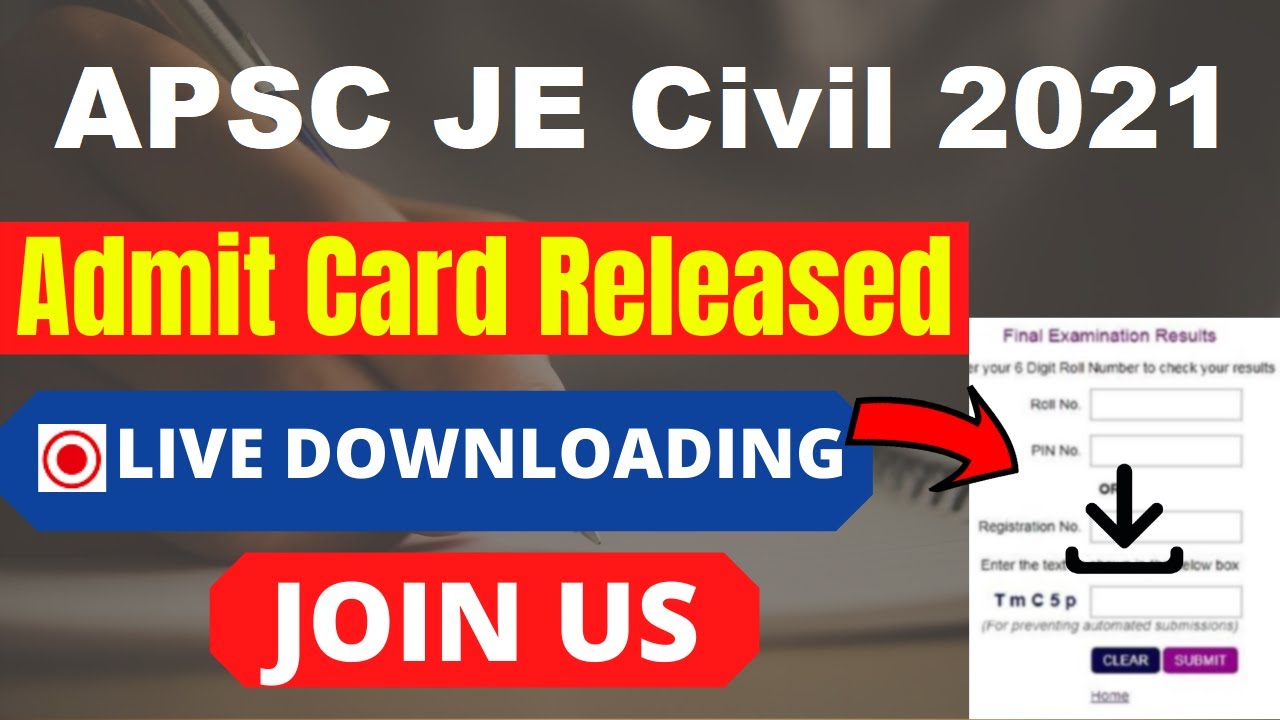 APSC JE Civil Admit Card 2021 (Out) &ndash; Download Assam JE Hall Ticket Here