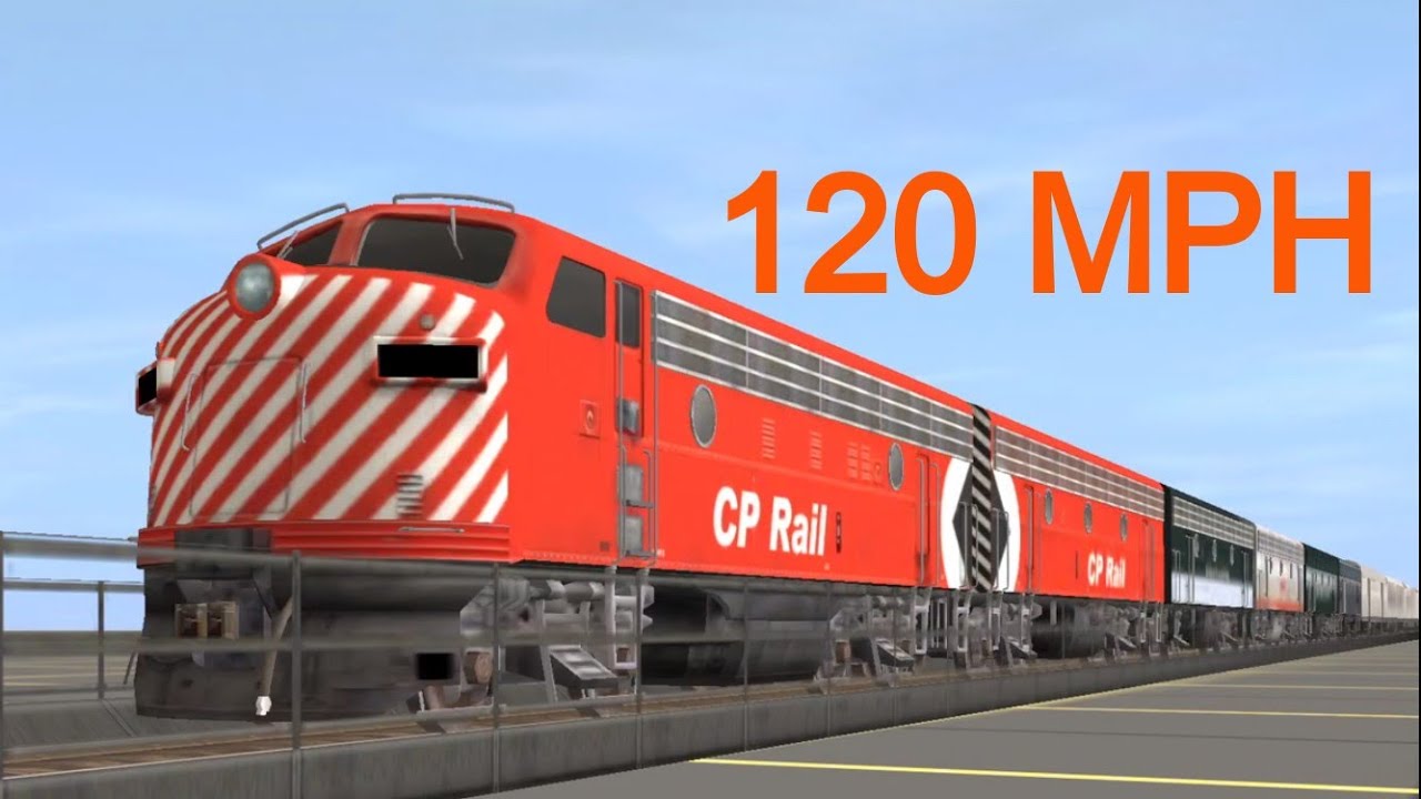 [Trainz] EMD F7 Locomotive Speed Test (120 MPH!)