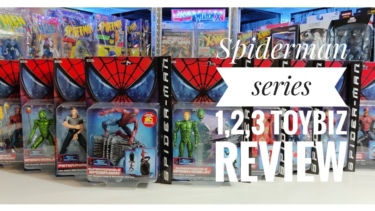Spiderman toybiz series 1, 2 & 3 action figure review plus price guide #toybiz #spiderman