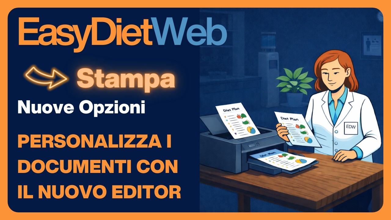 Nuove funzionalità stampa Easydietweb, da oggi un editor all'interno della piattaforma.