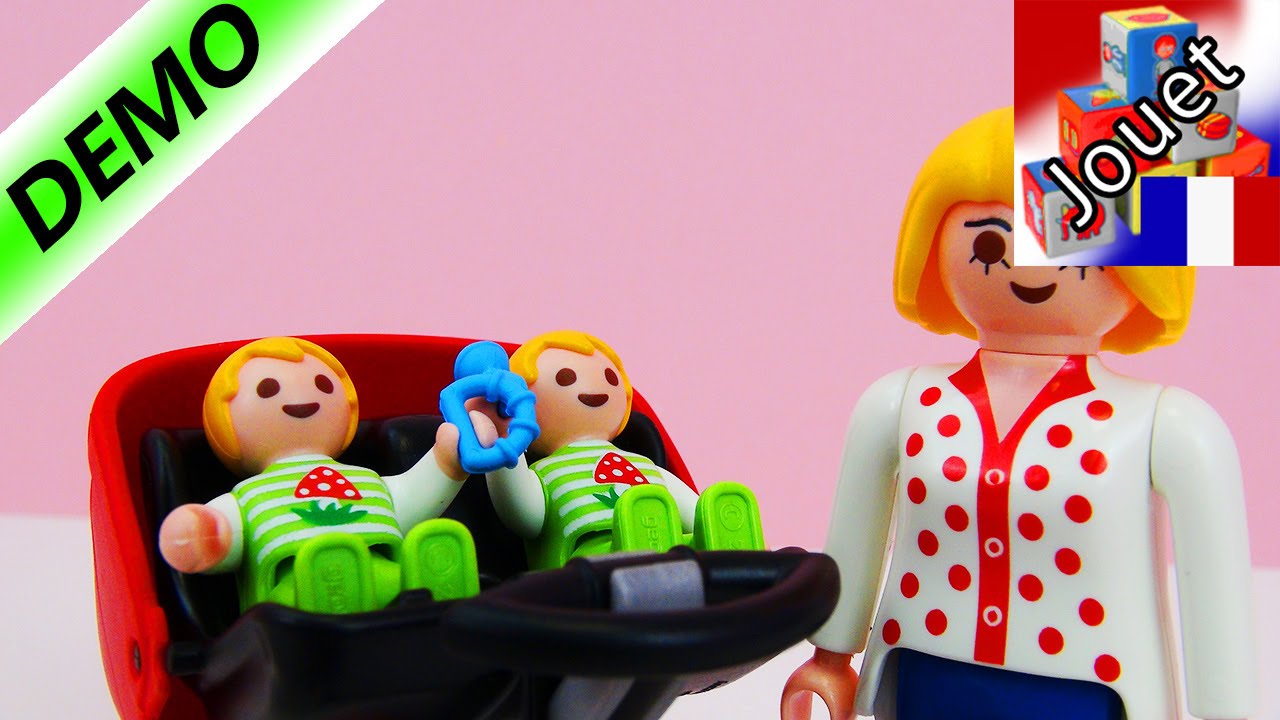 Playmobil City Life Poussette pour jumeaux 5573 - Poussette rouge pour deux bébés | Review