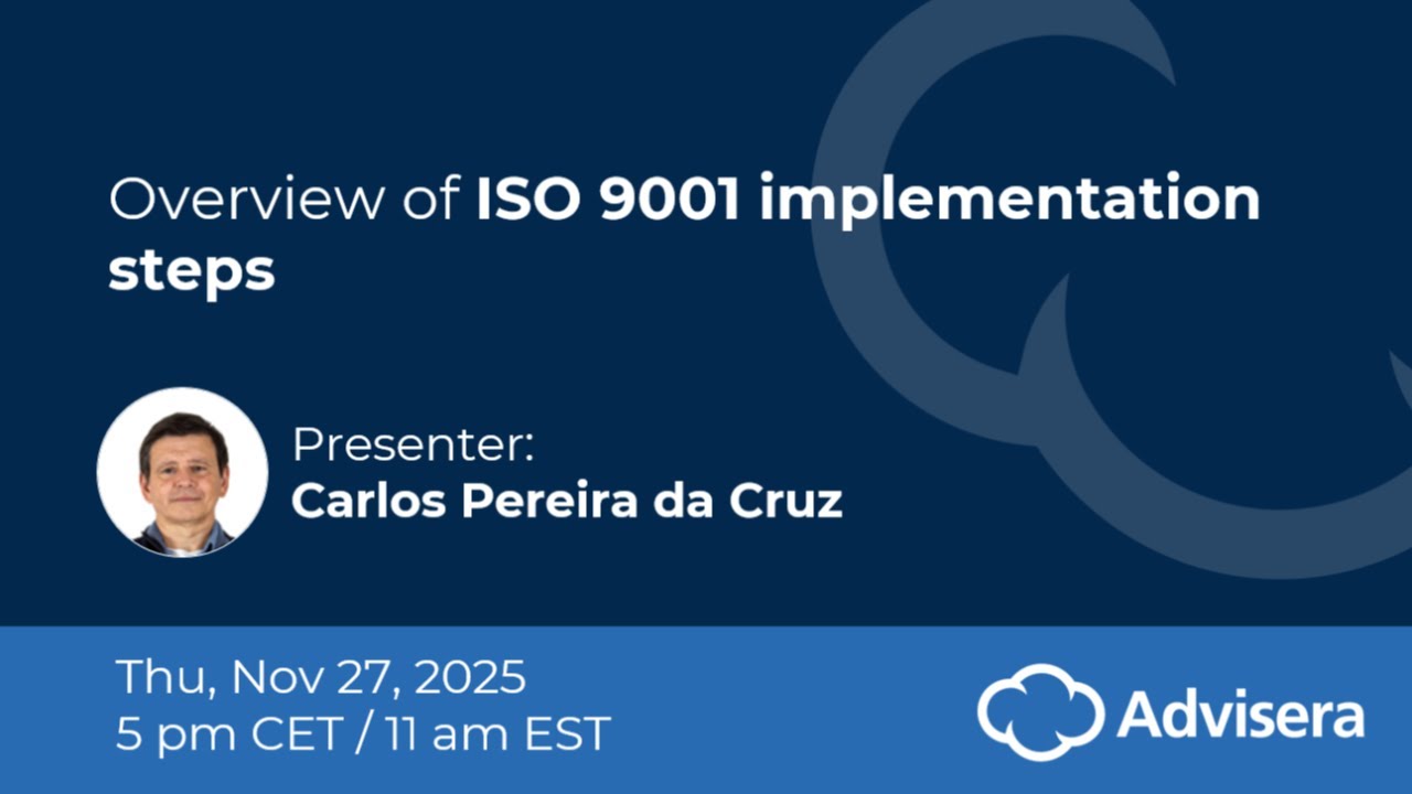 Overview of ISO 9001 implementation steps [live webinar]