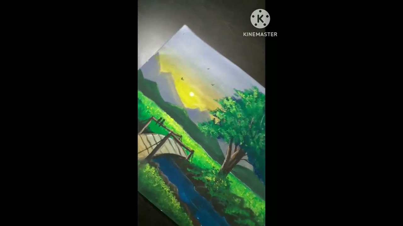 Scenery poster painting | #artworld / #shorts/ #posterpainting / #viral