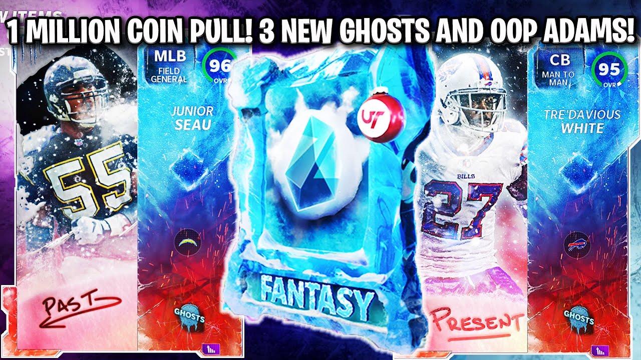 1 MILLION COIN PULL! 3 NEW GHOSTS! GHOSTS OF MADDEN WHITE, SEAU, AND JONES! OOP ADAMS! | MADDEN 21