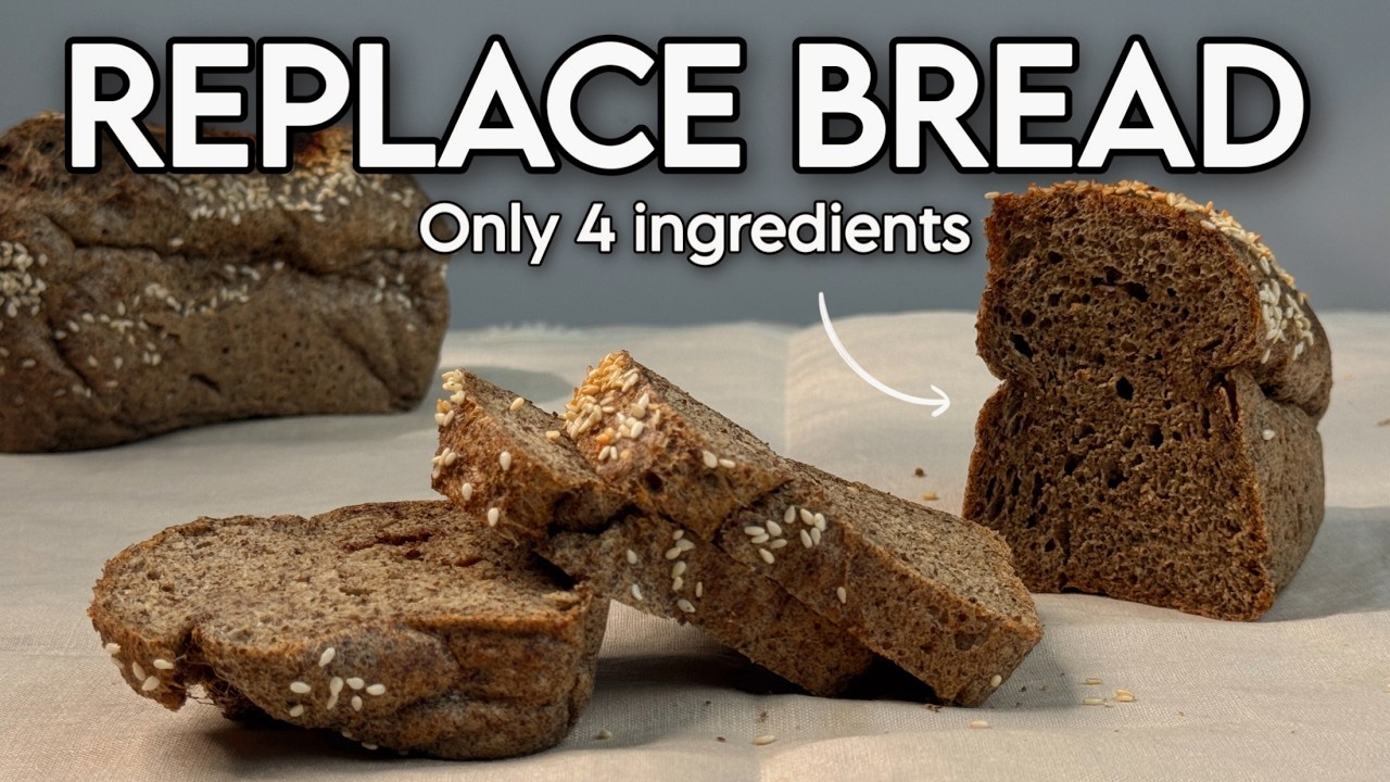 ZERO Extra-CALORIE BREAD with 4 Ingredients - No Flour, High Fiber & Protein, CHEAP and Healthy