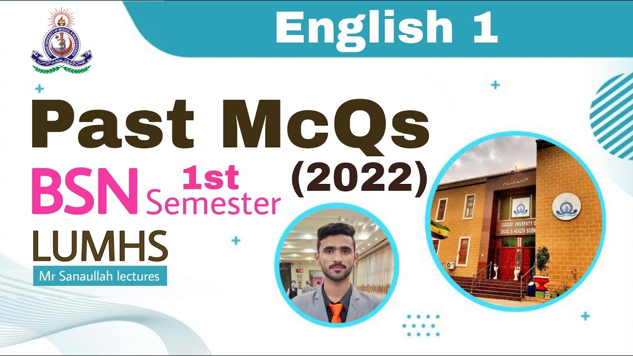 English 1 | BSN 1st Semester | Past McQs LUMHS University Jamshoro