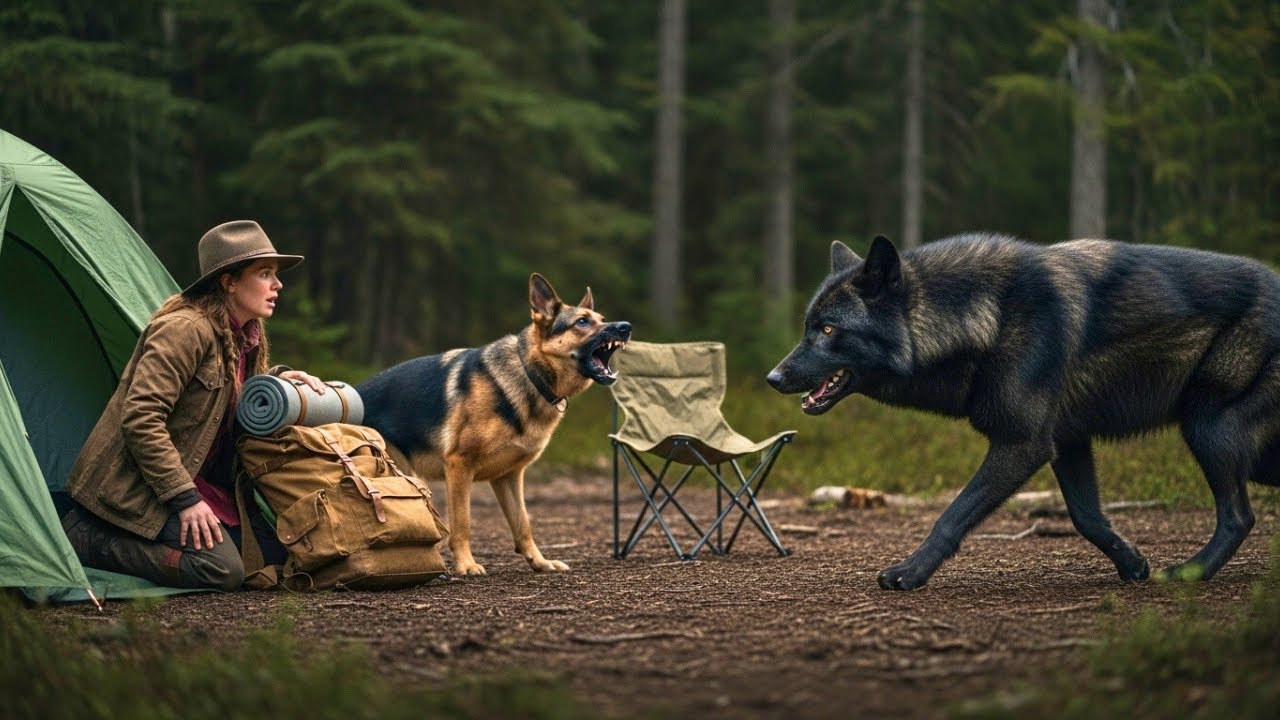Mountain Woman Woke to Find Wolf Outside Her Tent — What Her German Shepherd Did Changed Everything