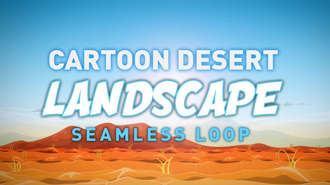 Cartoon Desert Landscape Side-Scrolling Background Seamless Loop
