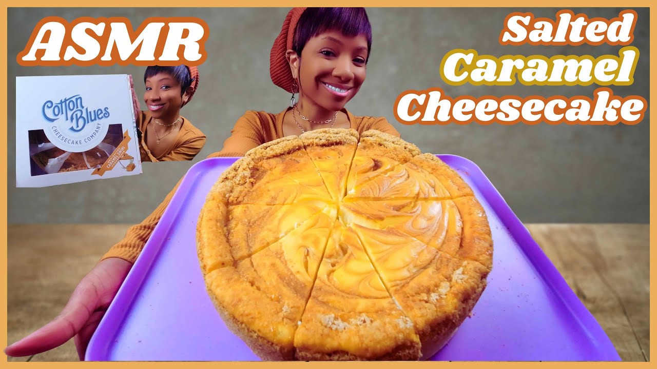 ASMR | MUKBANG SALTED CARAMEL CHEESECAKE