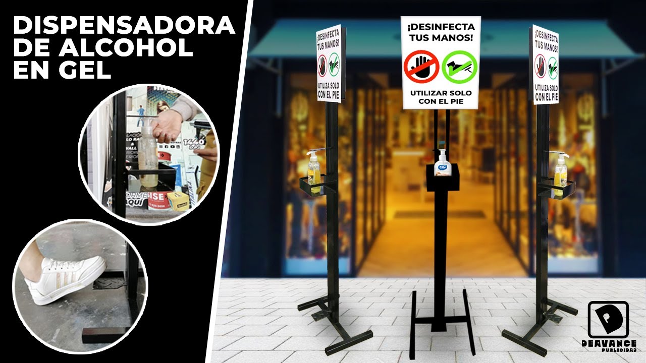 ⚠🚰DISPENSADOR DE ALCOHOL EN GEL CON SISTEMA A PEDAL🚰⚠