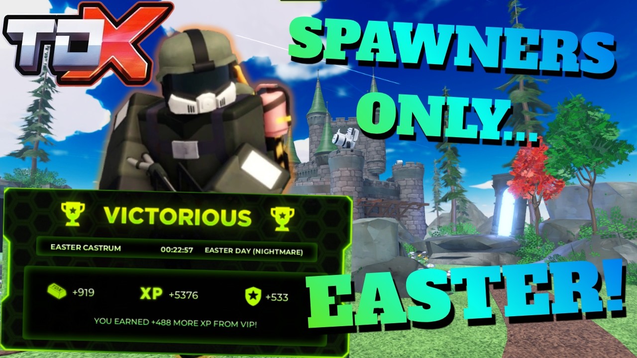 SPAWNERS ONLY VERSUS TDX EASTER... NO MATCH FOR ME! | ROBLOX TDX