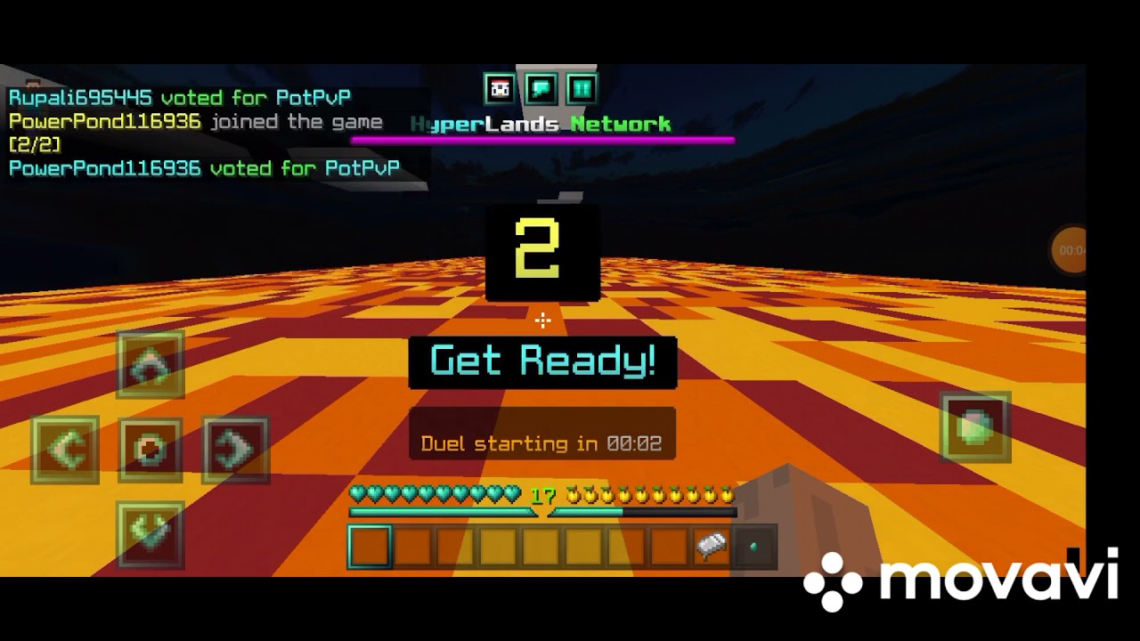 playing Minecraft PE hyperlands duals