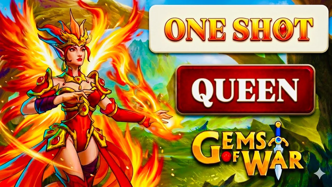 ONE SHOT QUEEN | Gems of War New Superfast Team Phoenicia | One Shot Explore Battles 5 to 10