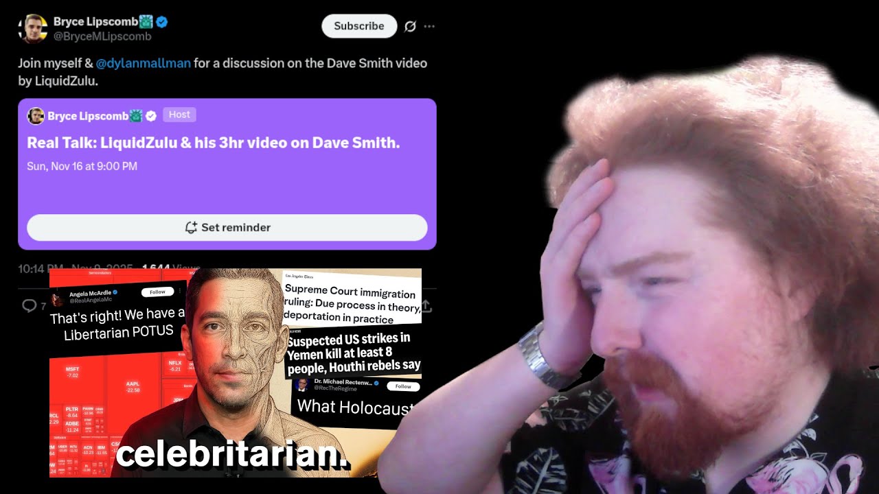 Defending my Dave Smith video on a Twitter space