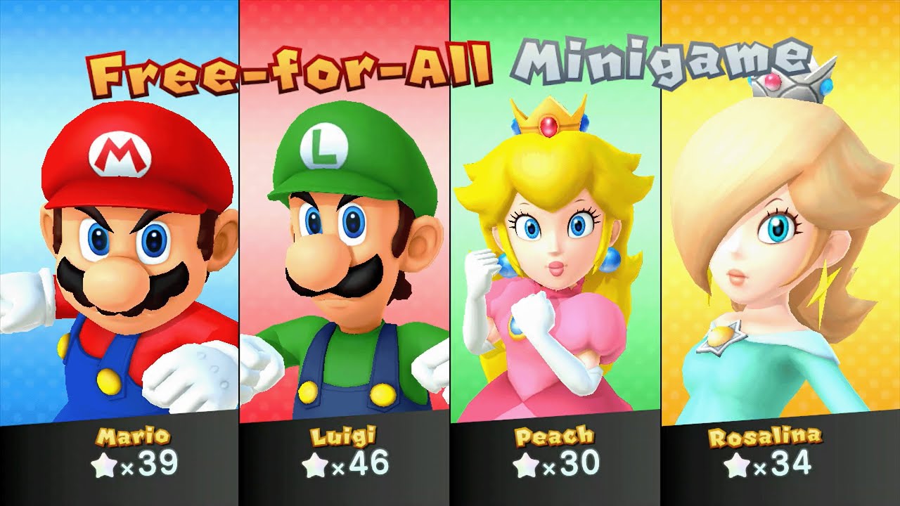 Mario Party 10 - Mario vs Luigi vs Peach vs Rosalina - Haunted Trail