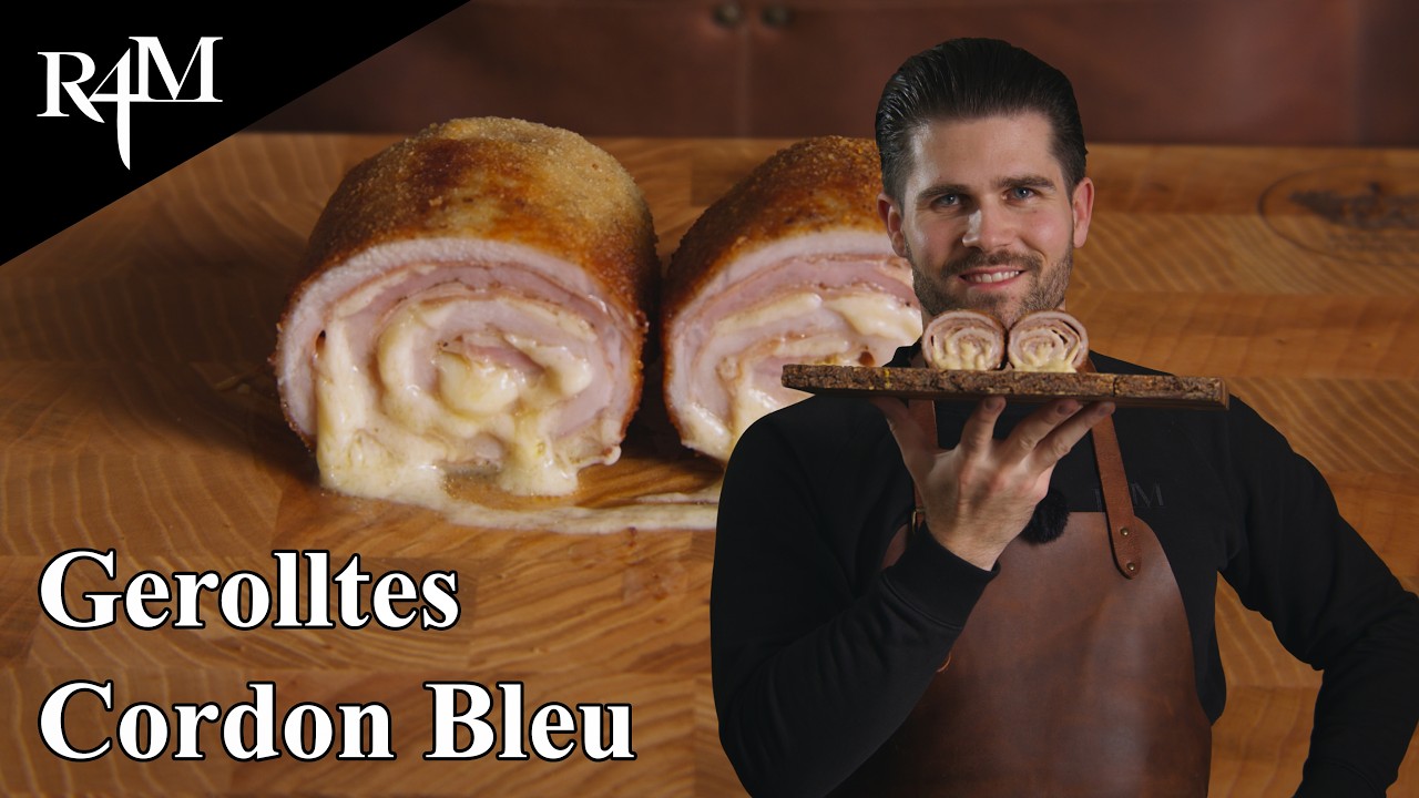 Gerolltes Schweizer Cordon Bleu Rezept mit richtig viel Käse
