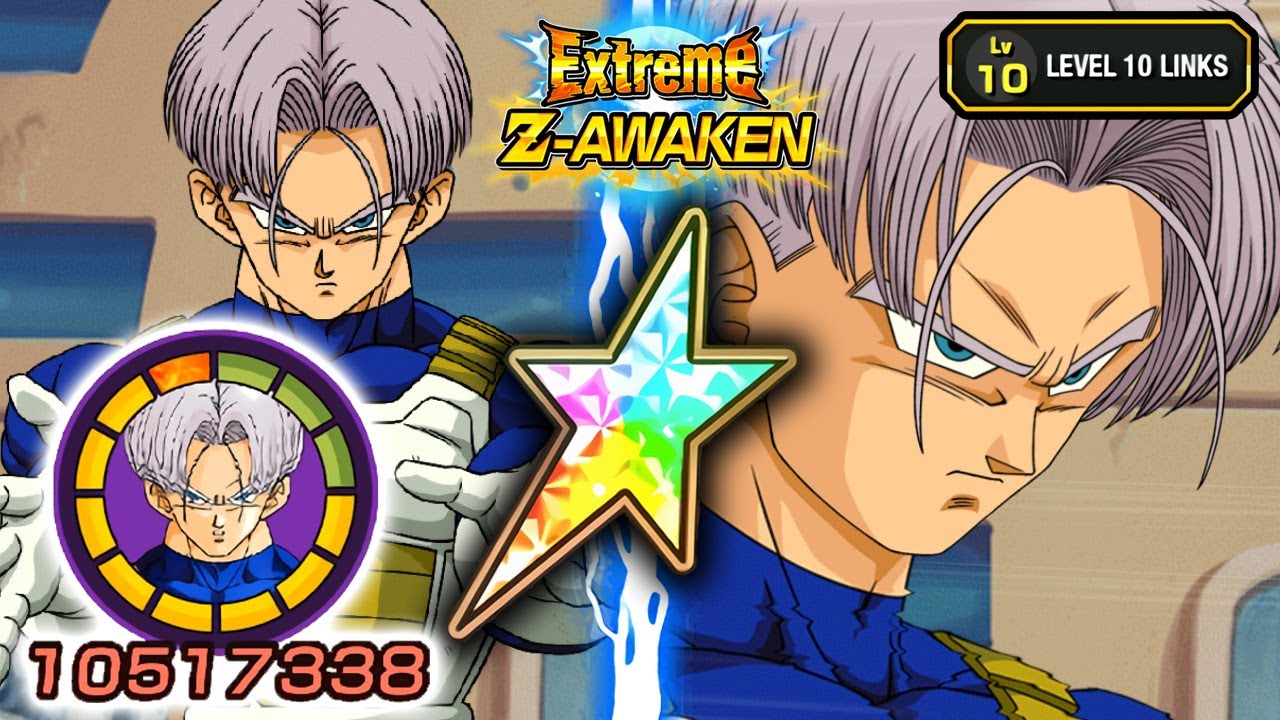 100% EZA INT DOKKAN FIELD TRUNKS LEVEL 10 LINKS + STICKER EFFECT! Dragon Ball Z Dokkan Battle