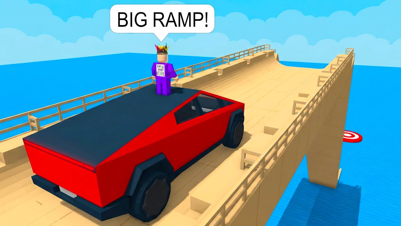 FAST Car Up a HUGE Ramp on Roblox BUT The Landing Goes Wrong