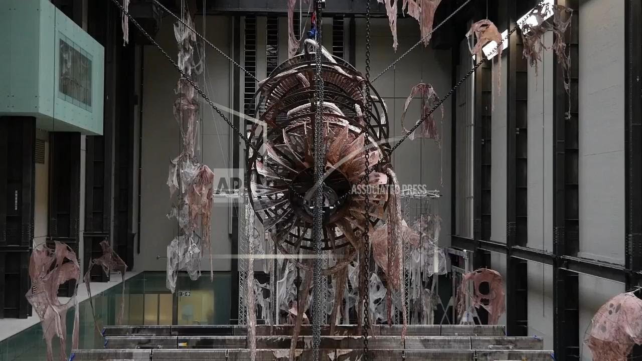 Eerie dangling, dripping sculpture dominates the Tate Modern's Turbine Hall