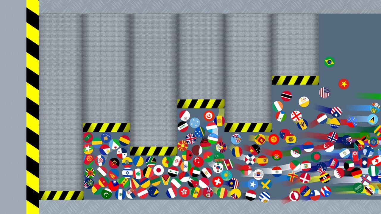 Shutter Crush #6 - Marble Race Countries in Algodoo