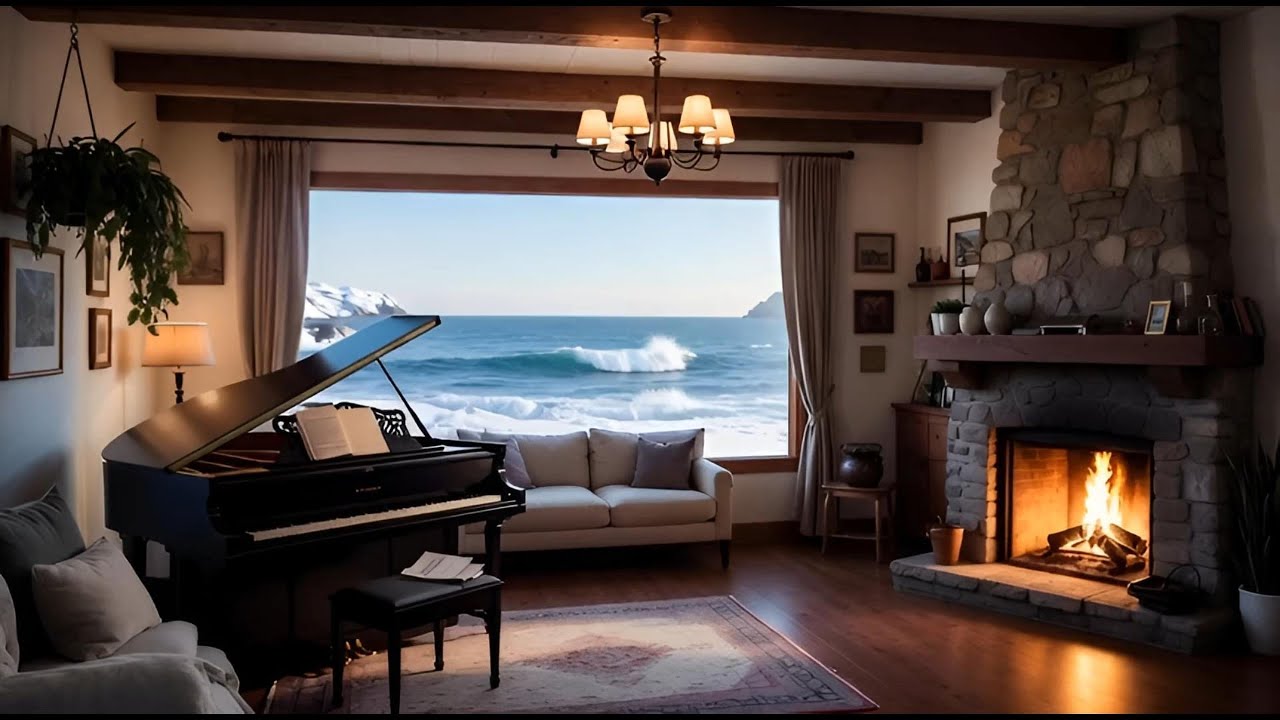 A Soft Winter Night ❄️ Deep Sleep Piano & Frozen Candle | 1 Hour Loop