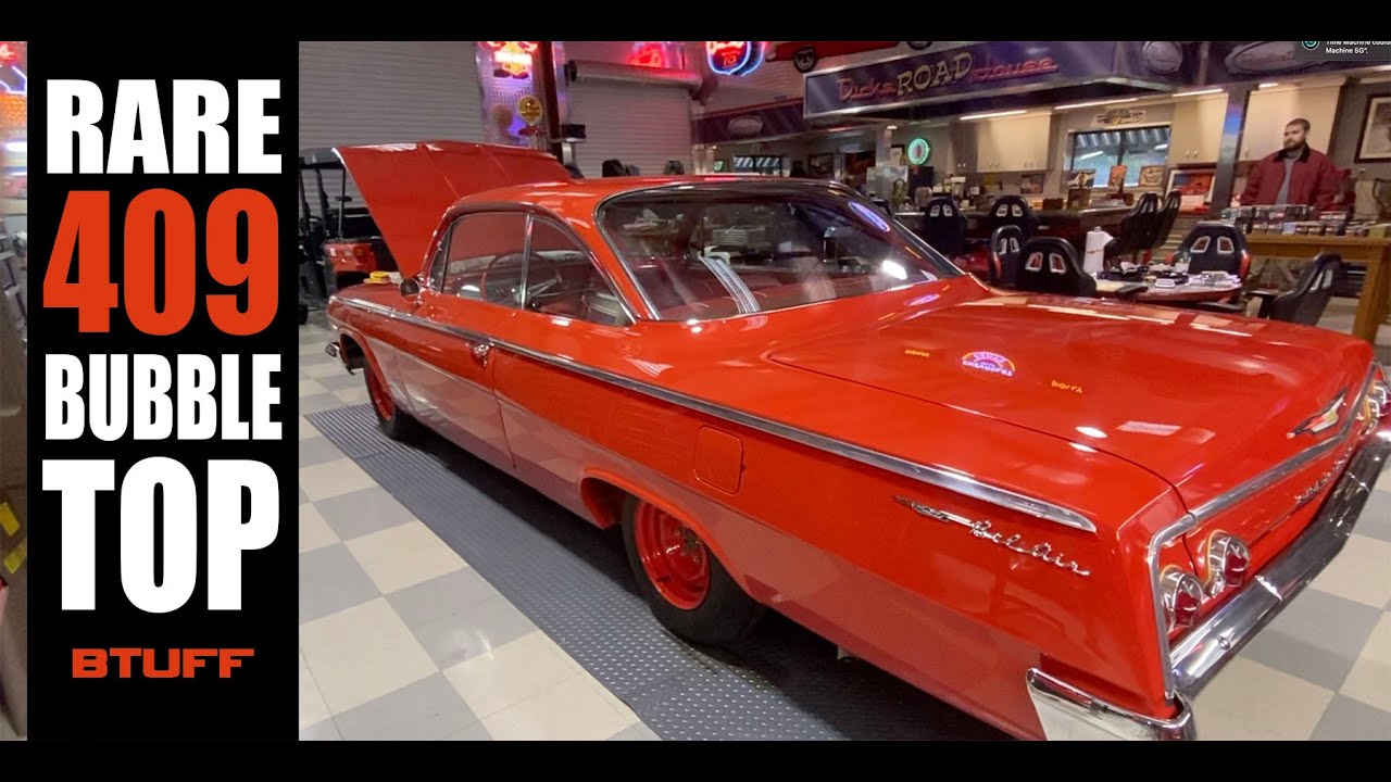 Rare 1962 Bel-Air bubble top with 409 motor - Number matching in unreal garage.