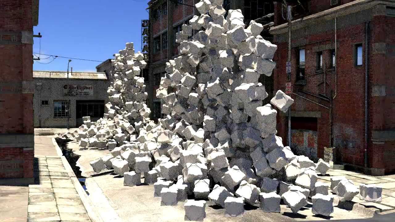 Real-time GPU path tracing: Cube City (720p HD)