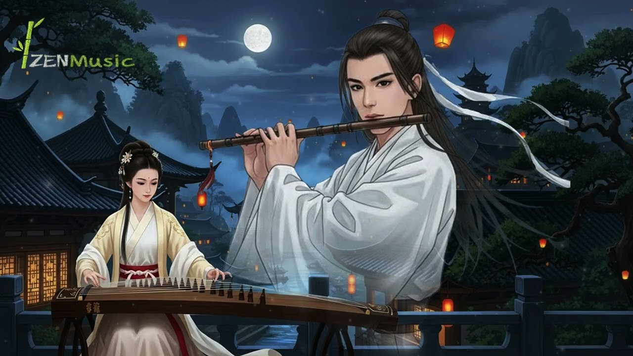Soft Chinese Bamboo Flute & Guzheng Sounds  Peaceful Background Music for Reading, Work, and Sleep
