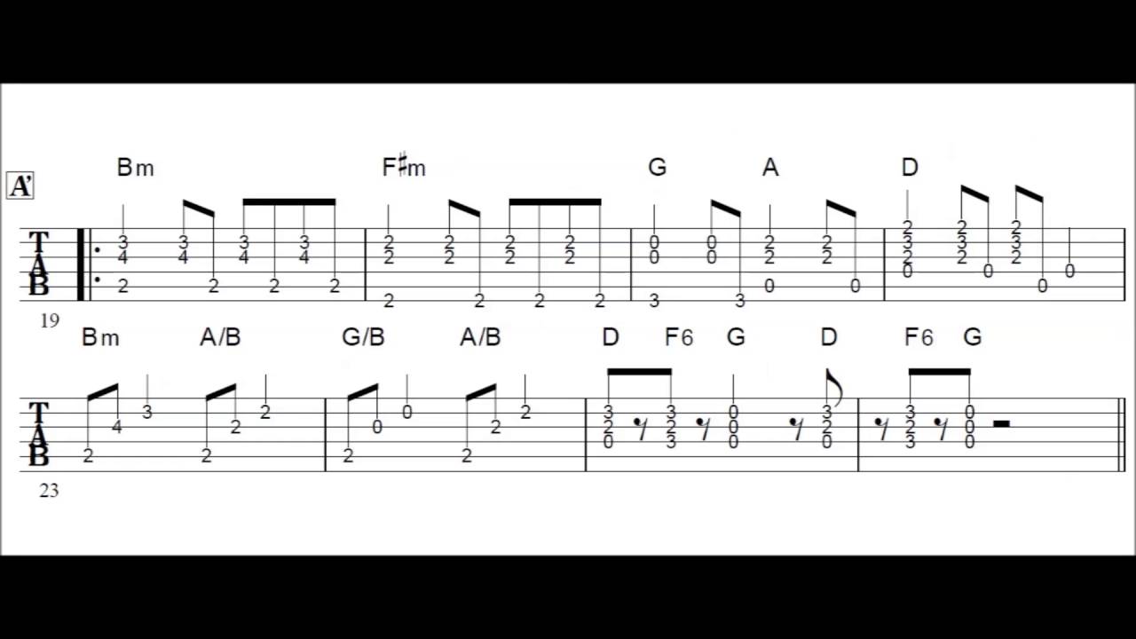 【TAB譜】星間飛行　中島愛 【アコギ/指弾き/簡単アレンジ】