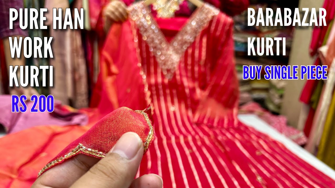Barabazar Pure Handwork Kurti 3 Piece Suit 2025 | Barabazar Cotton & Fancy Kurti | Bandhani