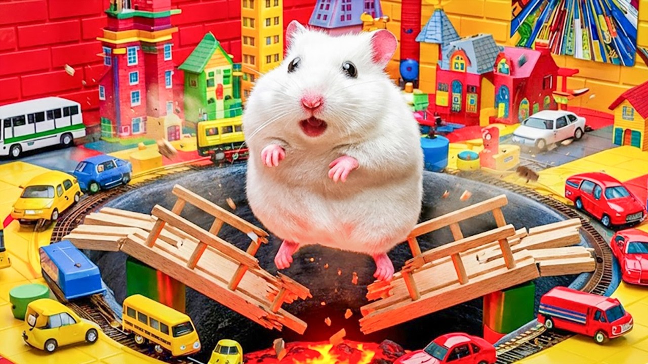 Hamster Escapes From Death Pit in Car Maze | Hamster Maze