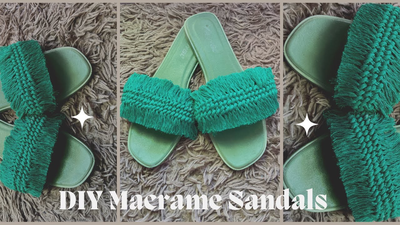 How to make a Macrame Sandals| DIY Macrame slippers| Thrift flip