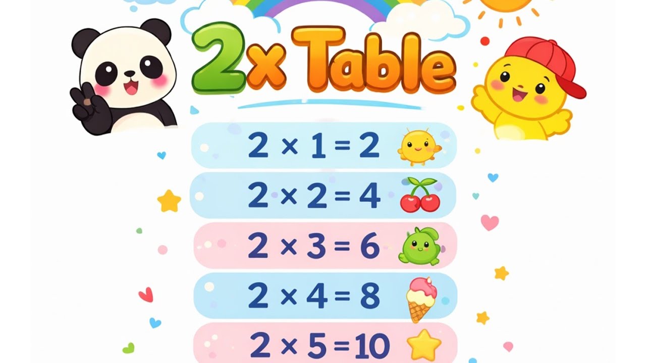 2 Times Table song (Happy day)