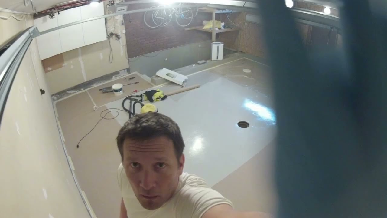 Garage renovation, Biltema epoxy floor paint, time lapse