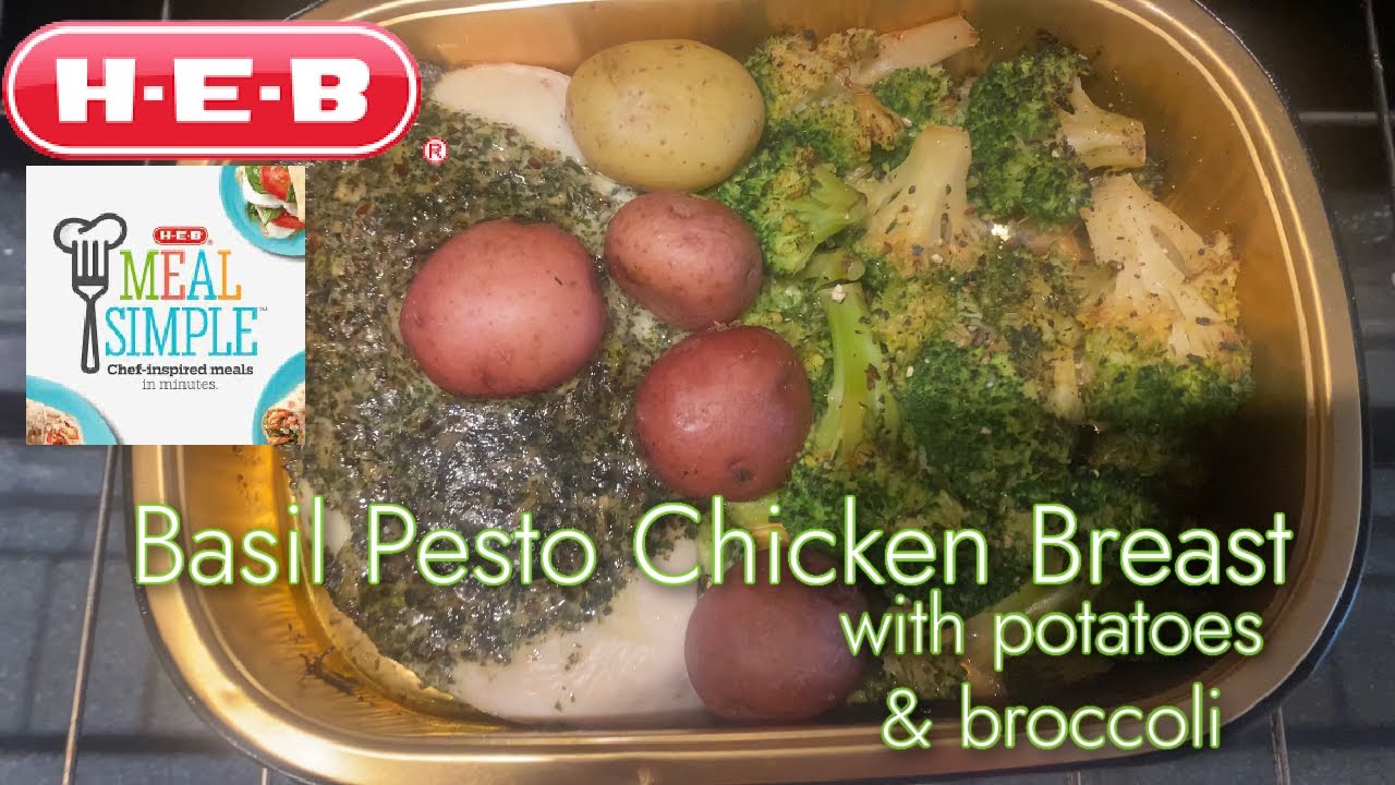 Basil Pesto Chicken Breast With Potatoes And Broccoli From H-E-B Meal Simple
