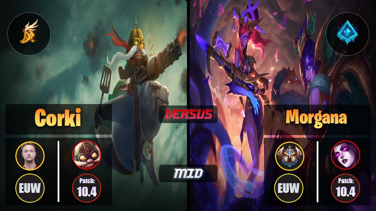 Rekkles CORKI (Mid) [Fleet Footwork] VS MORGANA - Challenger EUW Patch 10.4